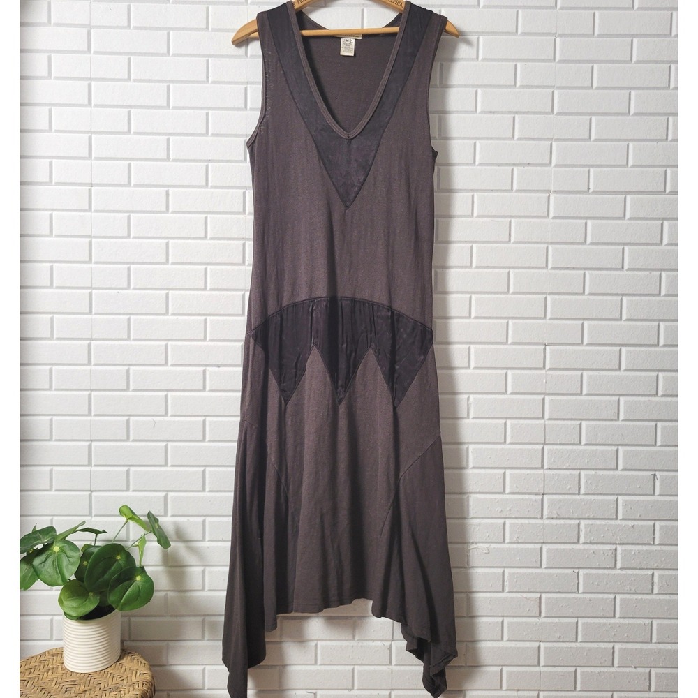 Prairie Underground Dress Sz M Black Hemp Silk Blend 1930s Revival Artsy